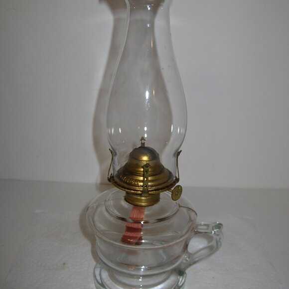 Antique Vintage Banner Clear Kerosene Oil Lamp 12"T Great Condition!! E - Picture 2 of 5
